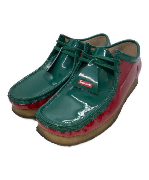 SUPREME（シュプリーム）Supreme (シュプリーム) CLARKS (クラークス) Patent Leather Wallabee グリーン×レッド サイズ:US8.5の古着・服飾アイテム