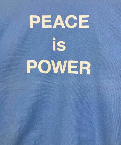 Champion REVERSE WEAVE（チャンピオン リバース ウィーブ）Champion REVERSE WEAVE (チャンピオン リバース ウィーブ) Yoko Ono PEACE is POWER スウェット ブルー サイズ:Ｌの古着・服飾アイテム