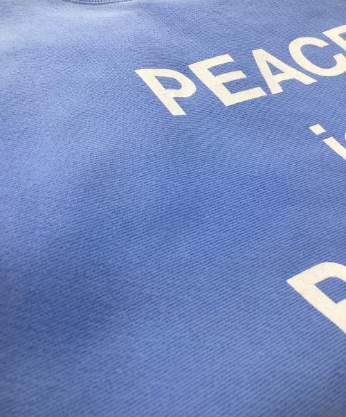 Champion REVERSE WEAVE（チャンピオン リバース ウィーブ）Champion REVERSE WEAVE (チャンピオン リバース ウィーブ) Yoko Ono PEACE is POWER スウェット ブルー サイズ:Ｌの古着・服飾アイテム