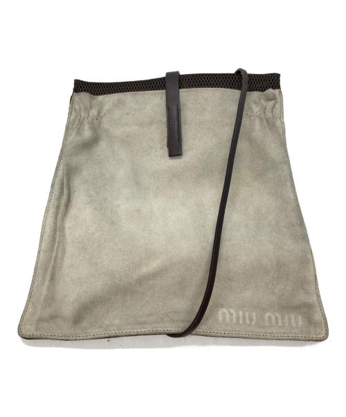 MIU MIU（ミュウミュウ）MIU MIU (ミュウミュウ) オールドショルダーバッグ ベージュ×ブラウンの古着・服飾アイテム