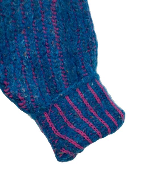 MAISON SPECIAL（メゾンスペシャル）MAISON SPECIAL (メゾンスペシャル) カラーネップニットトップ ブルー×ピンク サイズ:Freeの古着・服飾アイテム