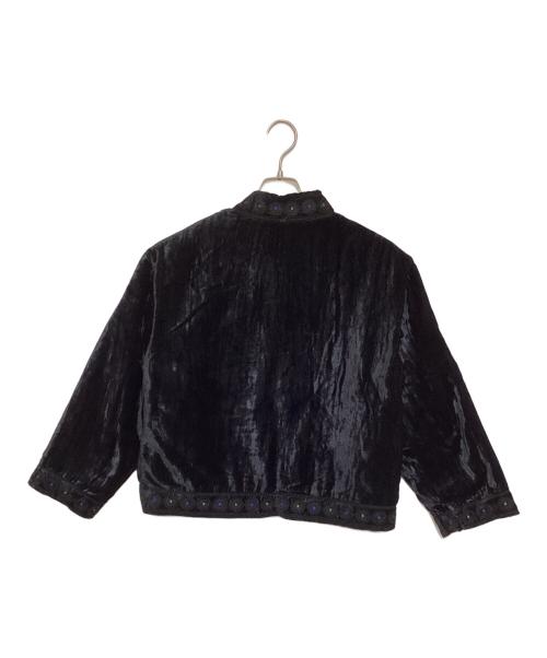 crinkle crinkle crinkle（クリンクル クリンクル クリンクル）crinkle crinkle crinkle (クリンクル クリンクル クリンクル) エンブロイダリーベルベットジャケット ブラック サイズ:Freeの古着・服飾アイテム