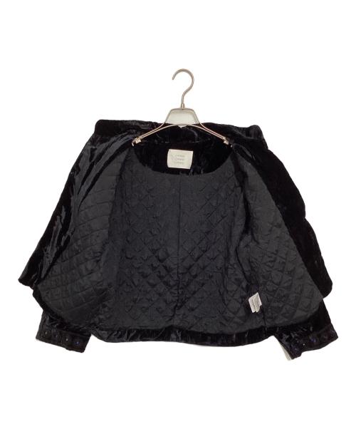 crinkle crinkle crinkle（クリンクル クリンクル クリンクル）crinkle crinkle crinkle (クリンクル クリンクル クリンクル) エンブロイダリーベルベットジャケット ブラック サイズ:Freeの古着・服飾アイテム