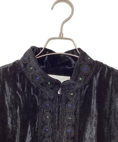crinkle crinkle crinkle（クリンクル クリンクル クリンクル）crinkle crinkle crinkle (クリンクル クリンクル クリンクル) エンブロイダリーベルベットジャケット ブラック サイズ:Freeの古着・服飾アイテム