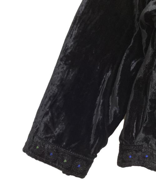 crinkle crinkle crinkle（クリンクル クリンクル クリンクル）crinkle crinkle crinkle (クリンクル クリンクル クリンクル) エンブロイダリーベルベットジャケット ブラック サイズ:Freeの古着・服飾アイテム