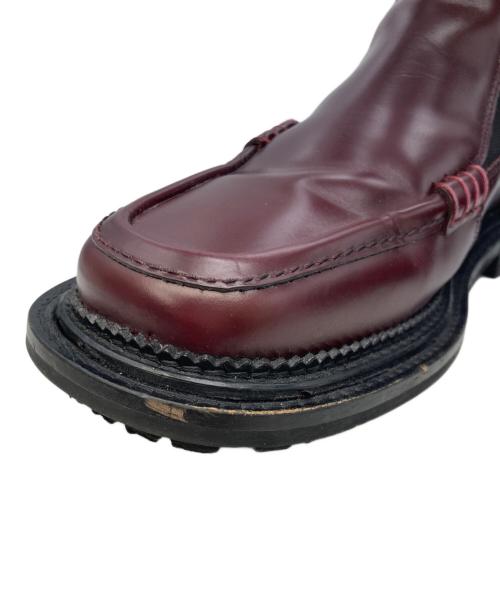 TOGA PULLA（トーガ プルラ）TOGA PULLA (トーガ プルラ) Stud-Embellished Leather Ankle Boot ワインレッド サイズ:39の古着・服飾アイテム