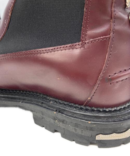 TOGA PULLA（トーガ プルラ）TOGA PULLA (トーガ プルラ) Stud-Embellished Leather Ankle Boot ワインレッド サイズ:39の古着・服飾アイテム