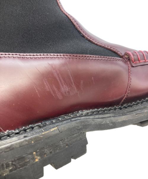 TOGA PULLA（トーガ プルラ）TOGA PULLA (トーガ プルラ) Stud-Embellished Leather Ankle Boot ワインレッド サイズ:39の古着・服飾アイテム