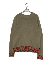 stussy（ステューシー）の古着「リブチェッカーニット」｜ベージュ