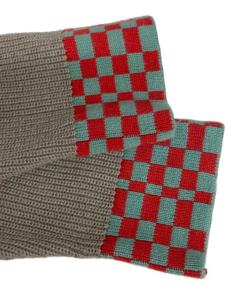 stussy（ステューシー）stussy (ステューシー) リブチェッカーニット ベージュ サイズ:Ｓの古着・服飾アイテム