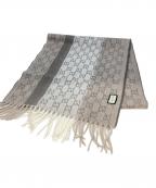 GUCCIグッチ）の古着「GGカシミヤ混ウールマフラー」｜グレー×ベージュ