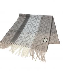 GUCCI（グッチ）の古着「GGカシミヤ混ウールマフラー」｜グレー×ベージュ