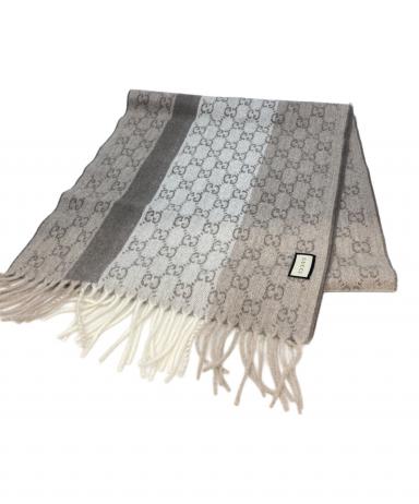 中古・古着通販】GUCCI (グッチ) GGカシミヤ混ウールマフラー グレー