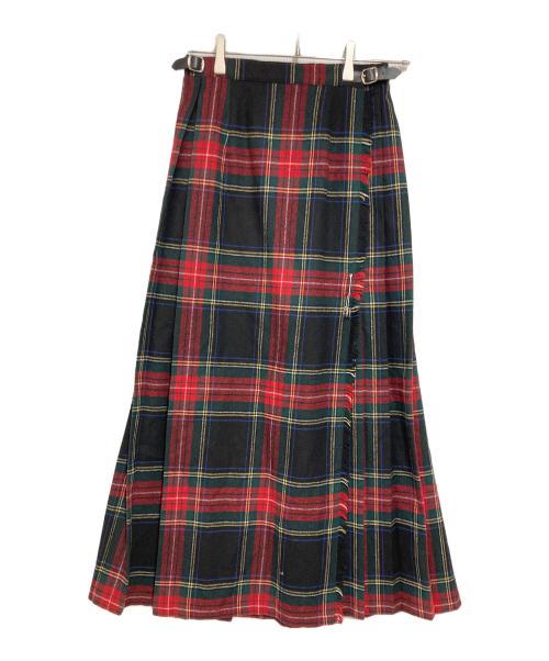 O'NEIL OF DUBLIN（オニールオブダブリン）O'NEIL OF DUBLIN (オニールオブダブリン) 2カラーコンビキルトチェックスカート ブラック×レッド サイズ:36の古着・服飾アイテム