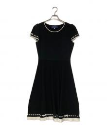 M'S GRACY（エムズグレイシー）の古着「配色リボンニットドレス」｜ブラック