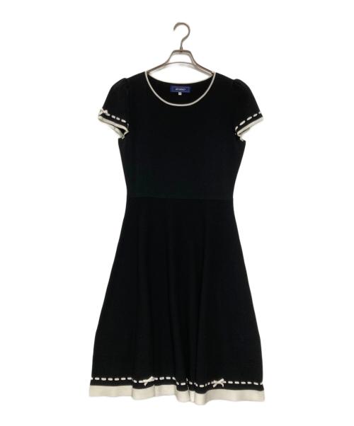 M'S GRACY（エムズグレイシー）M'S GRACY (エムズグレイシー) 配色リボンニットドレス ブラック サイズ:40の古着・服飾アイテム