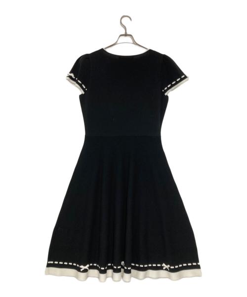 M'S GRACY（エムズグレイシー）M'S GRACY (エムズグレイシー) 配色リボンニットドレス ブラック サイズ:40の古着・服飾アイテム