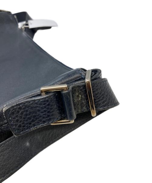 HIROFU（ヒロフ）HIROFU (ヒロフ) レザーショルダーバッグ ネイビーの古着・服飾アイテム