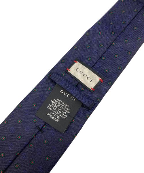 GUCCI（グッチ）GUCCI (グッチ) GG×フラワー ネクタイ ネイビー サイズ:表記無しの古着・服飾アイテム