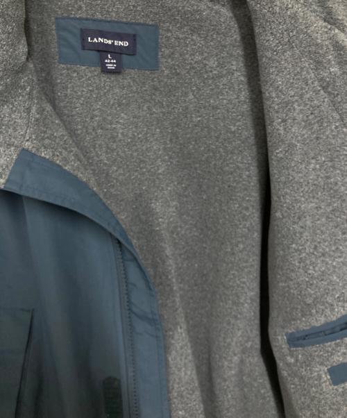 LAND'S END（ランズエンド）LAND'S END (ランズエンド) ウィンドチェックパーカコート ブルー サイズ:Lの古着・服飾アイテム