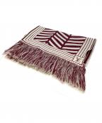 LOUIS VUITTONルイ ヴィトン）の古着「カラコラムウールシルクマフラー」｜レッド×ホワイト