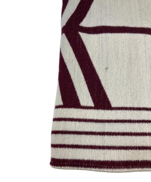 LOUIS VUITTON（ルイ ヴィトン）LOUIS VUITTON (ルイ ヴィトン) カラコラムウールシルクマフラー レッド×ホワイトの古着・服飾アイテム