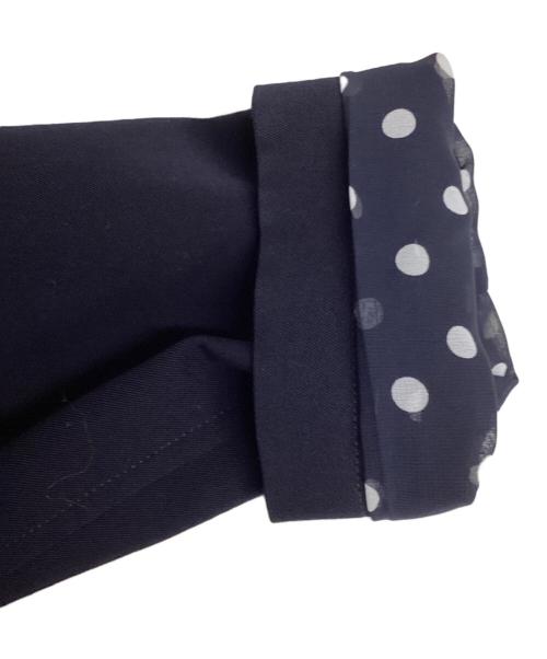 tricot COMME des GARCONS（トリココムデギャルソン）tricot COMME des GARCONS (トリココムデギャルソン) デカボタン裏ドットノーカラージャケット ネイビー サイズ:Sの古着・服飾アイテム