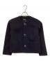 tricot COMME des GARCONS（トリココムデギャルソン）の古着「デカボタン裏ドットノーカラージャケット」｜ネイビー