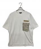 COMME des GARCONS HOMMEコムデギャルソン オム）の古着「製品加工ポケット付き クルーネック シャツ」｜ホワイト