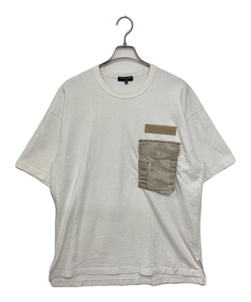 COMME des GARCONS HOMME（コムデギャルソン オム）COMME des GARCONS HOMME (コムデギャルソン オム) 製品加工ポケット付き クルーネック シャツ ホワイト サイズ:Mの古着・服飾アイテム