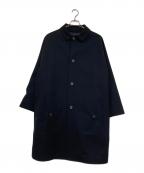 TOMORROW LANDトゥモローランド）の古着「ウールサージ ステンカラーコート」｜ネイビー