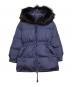 PRADA（プラダ）の古着「フォックスファー 三角ロゴ ダウンジャケット」｜ネイビー