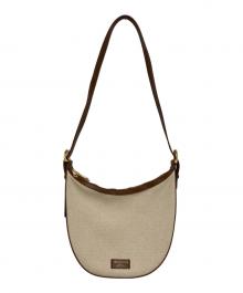 CHRISTIAN VILLA（クリスチャンヴィラ）の古着「キャンバスショルダーバッグ」｜ベージュ×ブラウン