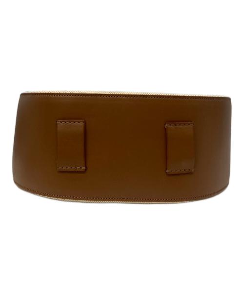 CHRISTIAN VILLA（クリスチャンヴィラ）CHRISTIAN VILLA (クリスチャンヴィラ) キャンバスショルダーバッグ ベージュ×ブラウンの古着・服飾アイテム