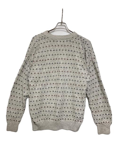 ST JOHN'S BAY（セントジョンズベイ）ST JOHN'S BAY (セントジョンズベイ) コットンブレンドレトロニット ライトグレー サイズ:Lの古着・服飾アイテム