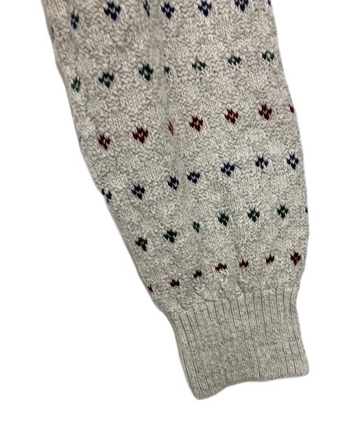 ST JOHN'S BAY（セントジョンズベイ）ST JOHN'S BAY (セントジョンズベイ) コットンブレンドレトロニット ライトグレー サイズ:Lの古着・服飾アイテム