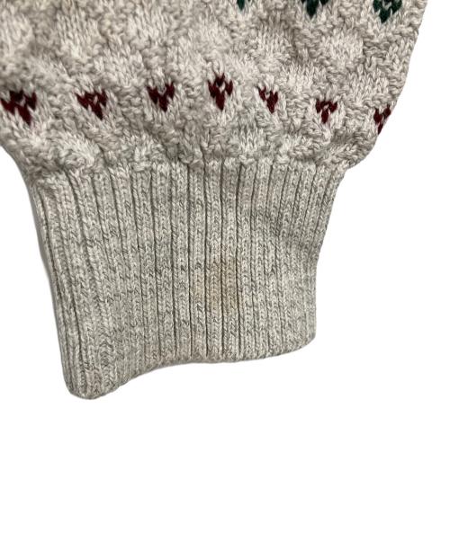 ST JOHN'S BAY（セントジョンズベイ）ST JOHN'S BAY (セントジョンズベイ) コットンブレンドレトロニット ライトグレー サイズ:Lの古着・服飾アイテム