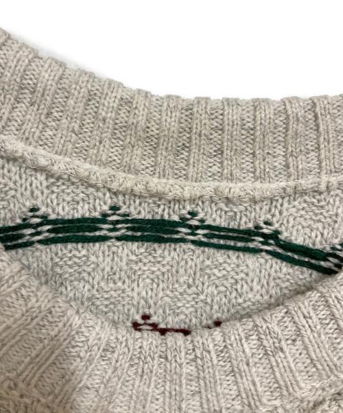 ST JOHN'S BAY（セントジョンズベイ）ST JOHN'S BAY (セントジョンズベイ) コットンブレンドレトロニット ライトグレー サイズ:Lの古着・服飾アイテム