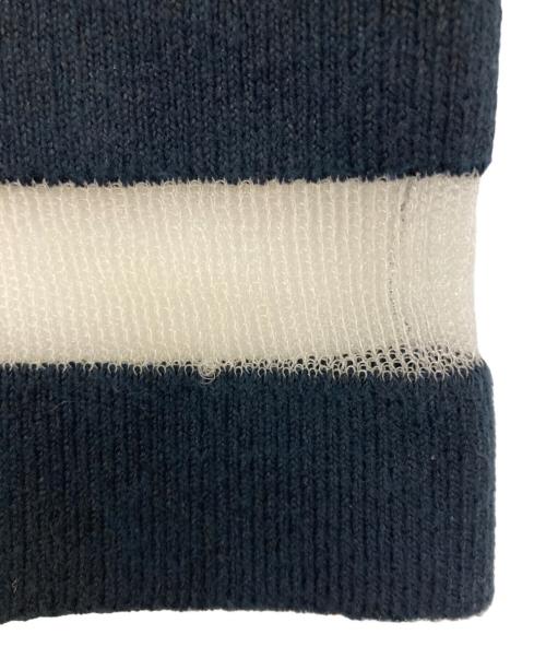 BALENCIAGA（バレンシアガ）BALENCIAGA (バレンシアガ) カシミヤ混ボーダーニット ホワイト×ブラック サイズ:34の古着・服飾アイテム