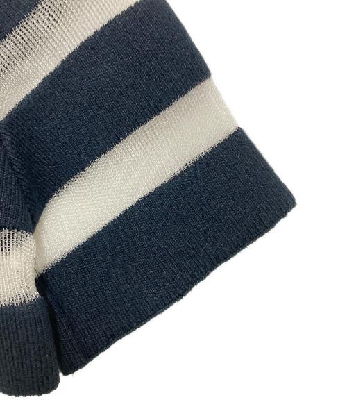 BALENCIAGA（バレンシアガ）BALENCIAGA (バレンシアガ) カシミヤ混ボーダーニット ホワイト×ブラック サイズ:34の古着・服飾アイテム