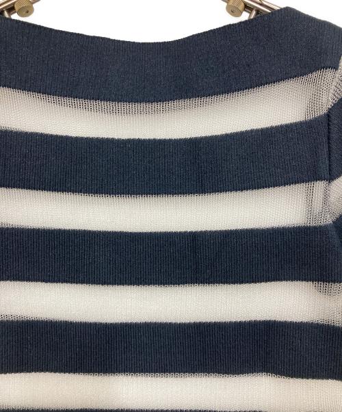 BALENCIAGA（バレンシアガ）BALENCIAGA (バレンシアガ) カシミヤ混ボーダーニット ホワイト×ブラック サイズ:34の古着・服飾アイテム