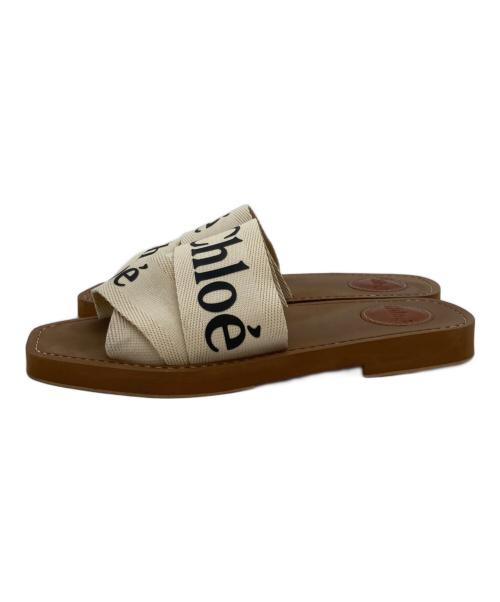 Chloe（クロエ）Chloe (クロエ) フラットサンダル アイボリー×ブラウン サイズ:37の古着・服飾アイテム