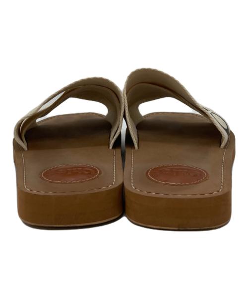 Chloe（クロエ）Chloe (クロエ) フラットサンダル アイボリー×ブラウン サイズ:37の古着・服飾アイテム