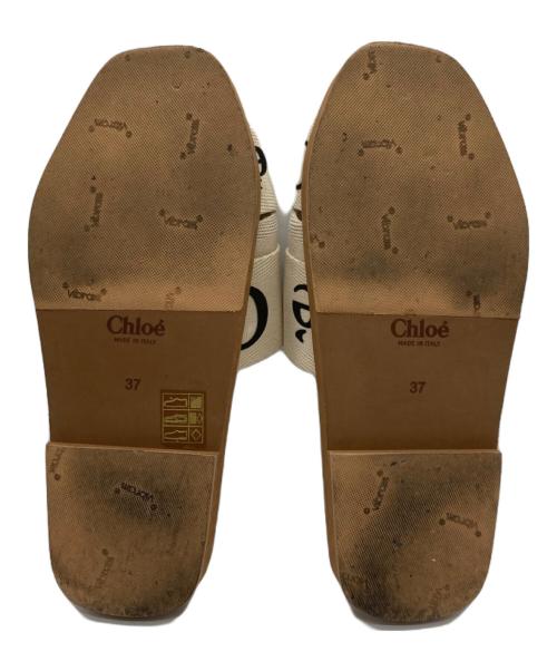 Chloe（クロエ）Chloe (クロエ) フラットサンダル アイボリー×ブラウン サイズ:37の古着・服飾アイテム