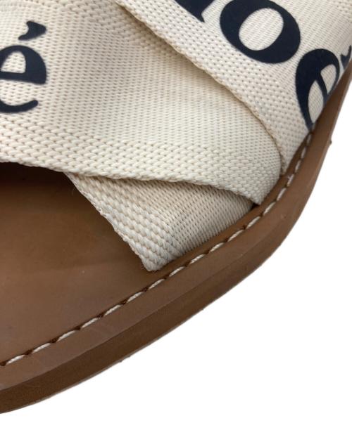 Chloe（クロエ）Chloe (クロエ) フラットサンダル アイボリー×ブラウン サイズ:37の古着・服飾アイテム