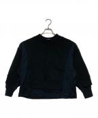 UNDERCOVERアンダーカバー）の古着「コットンロングスリーブTシャツスウェットパネル重ねデザイン」｜ブラック