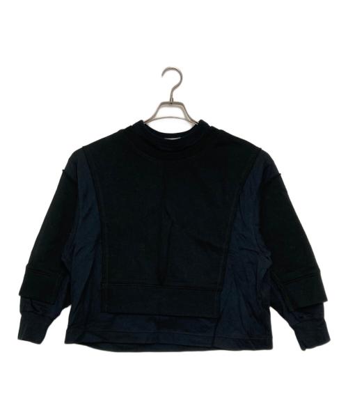 UNDERCOVER（アンダーカバー）UNDERCOVER (アンダーカバー) コットンロングスリーブTシャツスウェットパネル重ねデザイン ブラック サイズ:１の古着・服飾アイテム