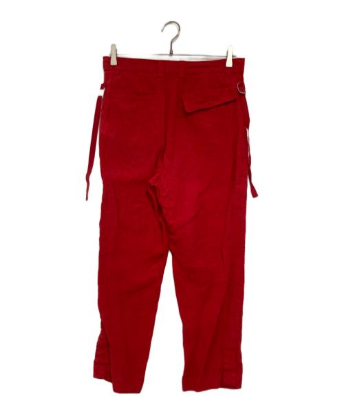 UNDERCOVER（アンダーカバー）UNDERCOVER (アンダーカバー) リネンクロップドパンツ レッド サイズ:1の古着・服飾アイテム
