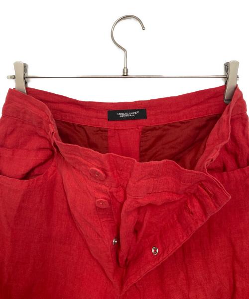 UNDERCOVER（アンダーカバー）UNDERCOVER (アンダーカバー) リネンクロップドパンツ レッド サイズ:1の古着・服飾アイテム