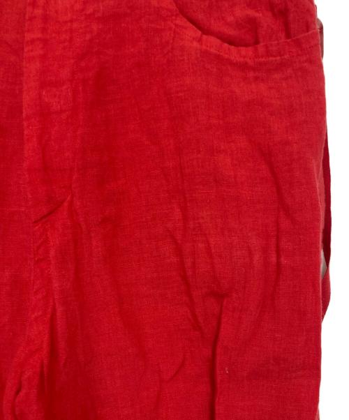 UNDERCOVER（アンダーカバー）UNDERCOVER (アンダーカバー) リネンクロップドパンツ レッド サイズ:1の古着・服飾アイテム